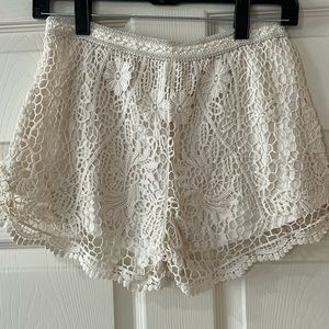 Woman’s crochet white/cream shorts size medium